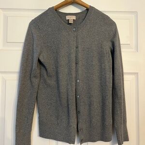 LOFT Outlet Heather Gray Button Cardigan